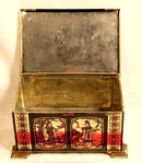 USED:  Tin collectible case W/ Sports cards