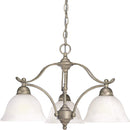 Progress Lighting P4070-04 Three-Light Chandelier with Swirled Alabaster Glass, Platinum Mist