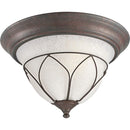 Progress Lighting P3449-33 Close-To-Ceiling Fixture with Alabaster Style Glass In A Frame, Cobblestone