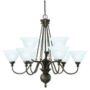 Cambridge 9 Light Chandelier in Colonial Bronze