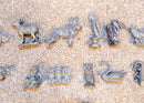 USED: Lot of 25 Vintage Miniature Pewter Figurines