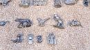 USED: Lot of 25 Vintage Miniature Pewter Figurines